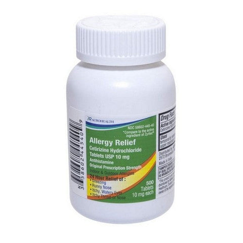 Auro Health, Cetirizine Hydrochloride, 500 Tabs Auro Health