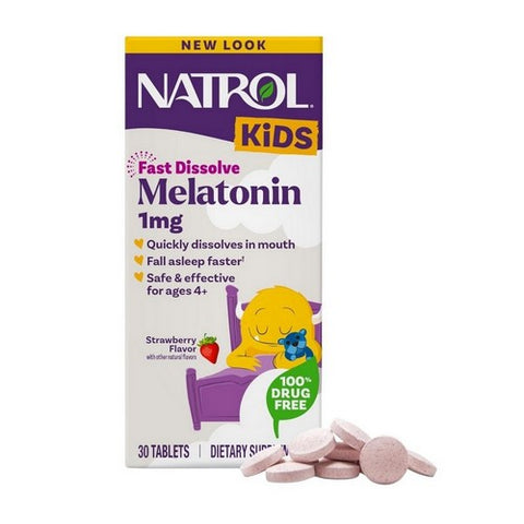 Natrol, Kids Fast Dissolve Melatonin Strawberry Flavored, 30 Tabs