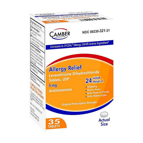 Camber, Allergy Relief Levocetirizine Dihydrochloride, 35 Tabs Camber