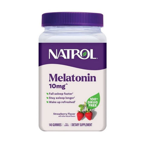 Natrol, Melatonin Gummies Strawberry Flavored, 10 Mg, 140 Gummies