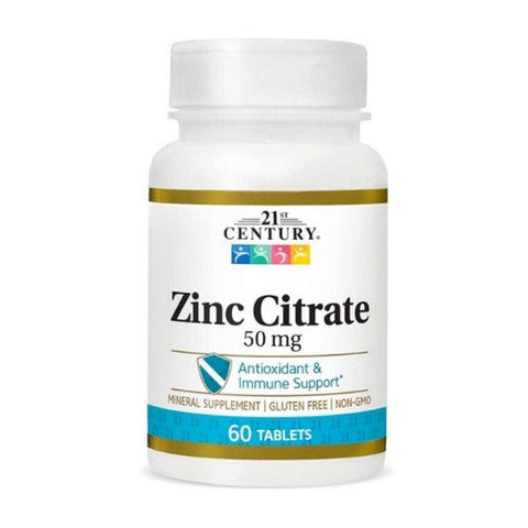 21st Century, Zinc Citrate, 50 Mg, 60 Tabs 21st Century