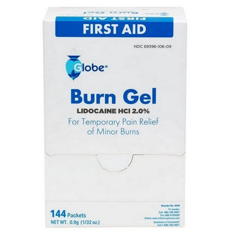 Globe, First Aid Burn Gel Lidocaine Hcl, 144 Count Globe