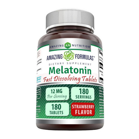 Amazing Nutrition, Amazing Formulas Melatonin Strawberry, 180 Tabs