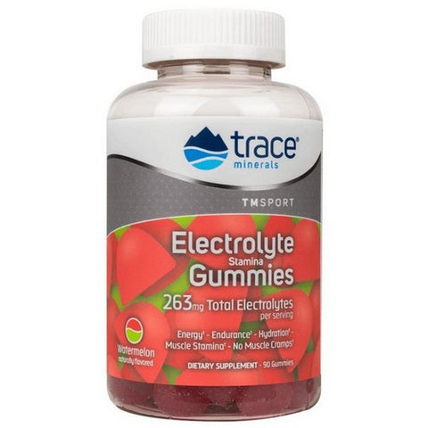 Trace Minerals, Electrolyte Stamina Gummies Watermelon Flavor, 263 mg, 90 Count