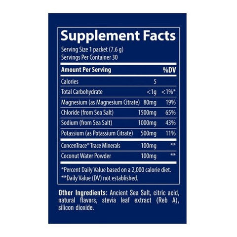 Trace Minerals, ZEROLyte Electrolyte Drink Mix Salty Citrus, 30 Packets Trace Minerals