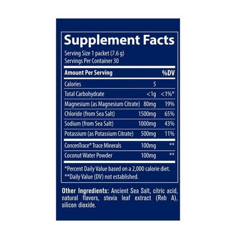 Trace Minerals, ZEROLyte Electrolyte Drink Mix Salty Watermelon, 30 Packets Trace Minerals
