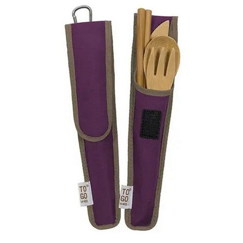 To-Go Ware, Mulberry Purple Reusable Repeat Bamboo Utensils, 1 Count