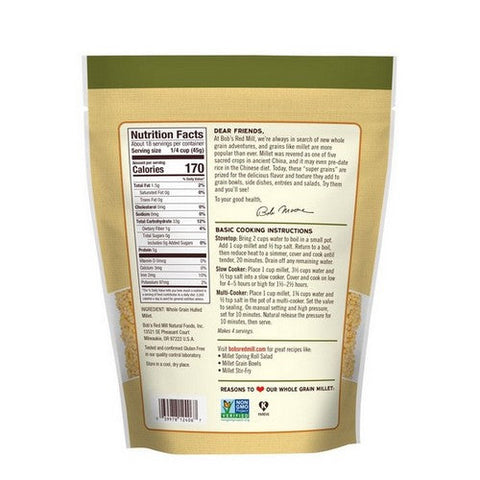 Bobs Red Mill, Whole Grain Millet, 28 Oz Bobs Red Mill