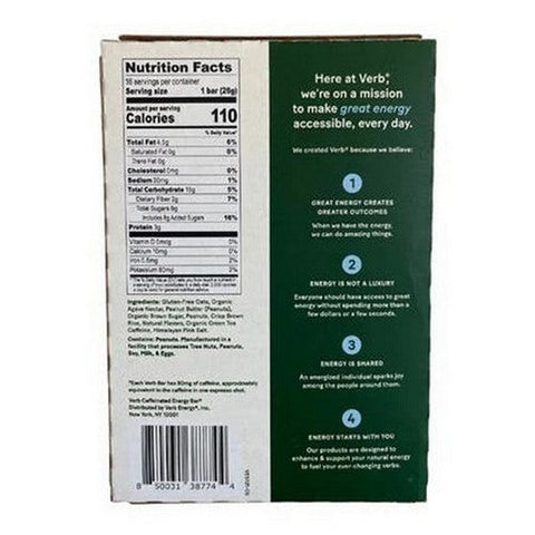 The Humble Co, Peanut Butter Crunch Caffeinated Energy Bar, 16 Count The Humble Co