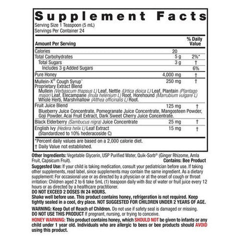 The Humble Co, Kids Natural Mullein-X Cough Syrup Alcohol Free, 4 Oz The Humble Co