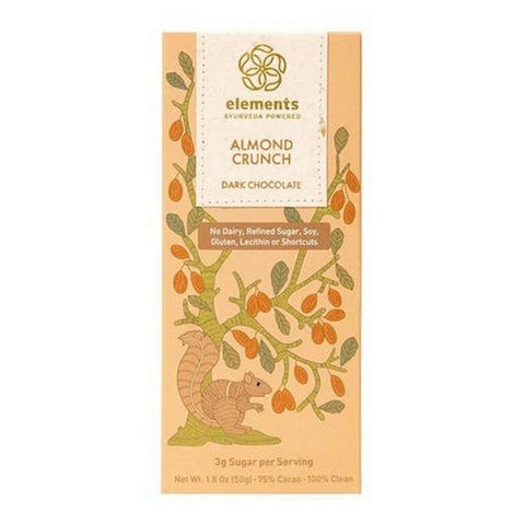 Dark Chocolate Almond Crunch Bar 1.8 Oz by Elements Truffles