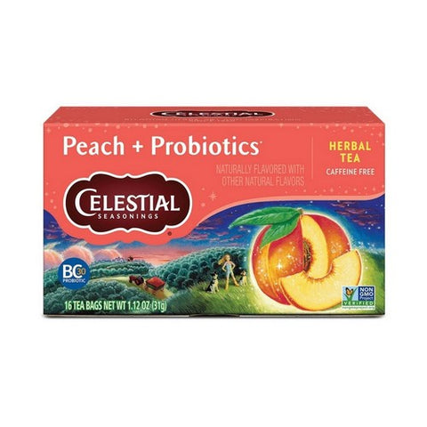Celestial Seasonings, Peach Plus Probiotic Tea, 16 Bags