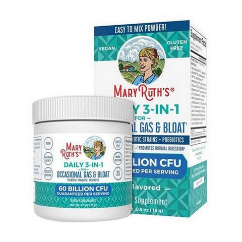 MaryRuth's, 3-in-1 Daily Gas & Bloat Powder Unflavored, 0.5 oz