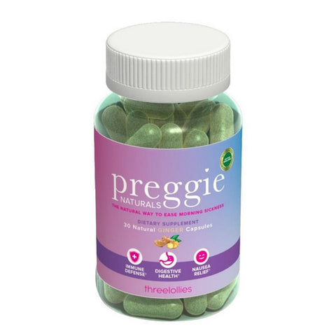 Three Lollies, Preggie Naturals Ginger, 30 Capsules