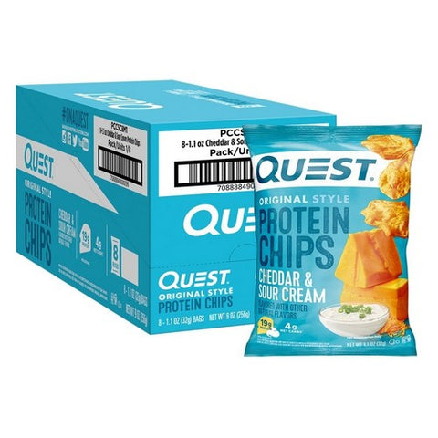 Quest, Protein Chips Chedder And Sour Cream, 8 Count Quest