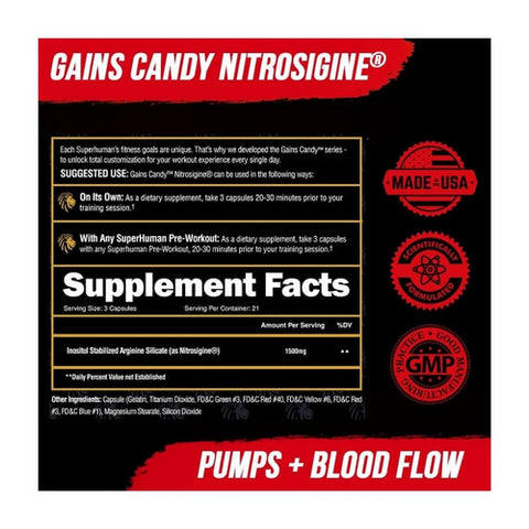 Alpha Lion, Gains Candy Pump Nitrosigine, 60 Capsules