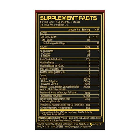 Cellucor, C4 Ultimate WWE Bare Knuckle Orange, 20 Servings Cellucor
