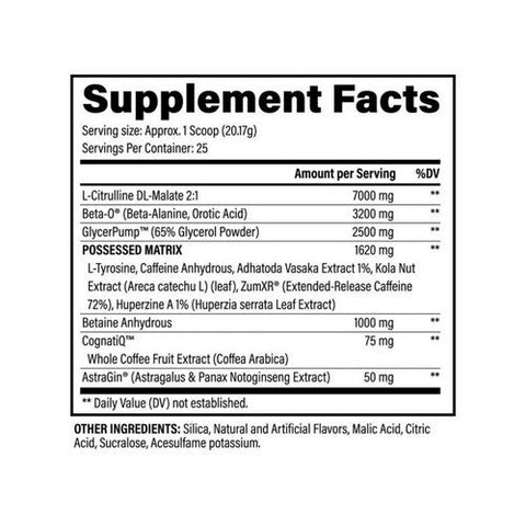 Black Magic, BZRK Pre-Workout Crystal Blue, 25 Servings Black Magic