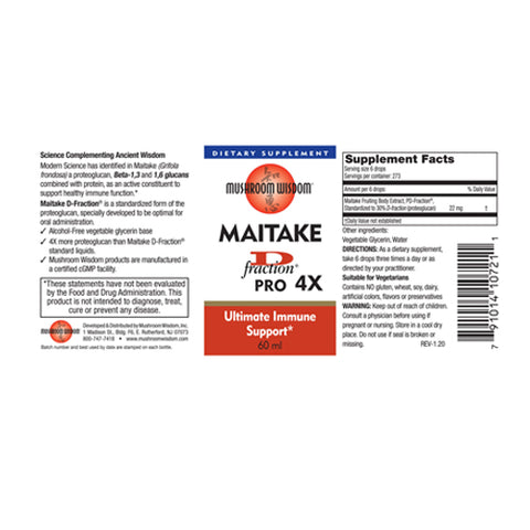 Maitake Mushroom Wisdom, Maitake D-Fraction Pro 4X, 2 OZ