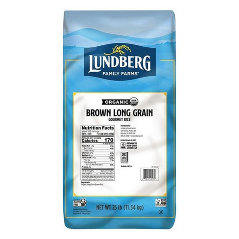 Lundberg, Organic Long Grain Brown Rice, 25 Lbs