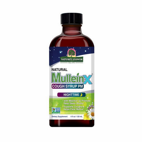 Nature's Answer, Natural Mullein-X Cough Syrup PM Nighttime, 4 Oz Nature's Answer