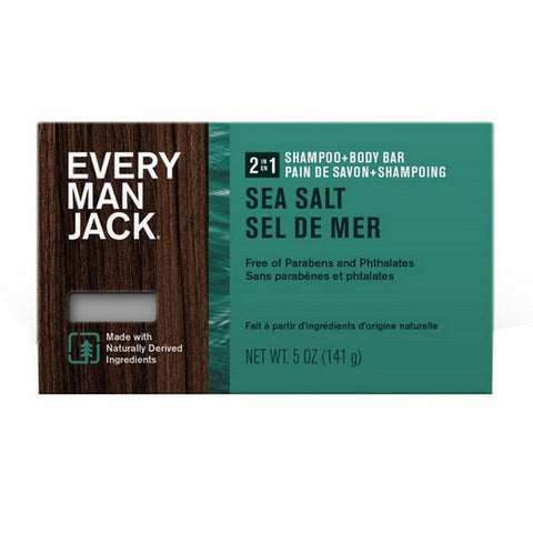 Every Man Jack, Every Man Jack Body Bar Shampoo 2 In 1 Sea Salt, 5 Oz