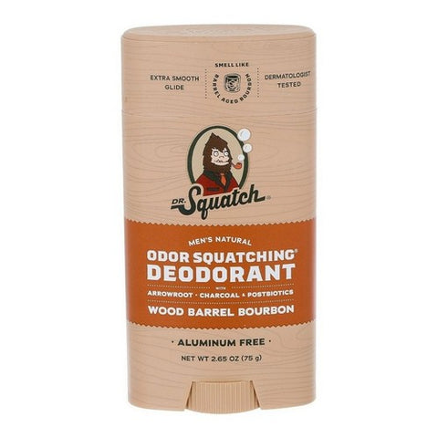 Dr. Squatch, Mens Natural Deodorant Wood Barrel Bourbon, 2.65 Oz