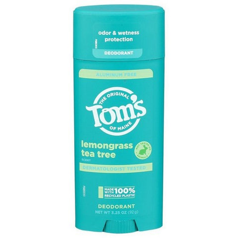 Tom's Of Maine, Aluminum Free Natural Lemon Grass Tea Tree Deodorant, 3.25 Oz