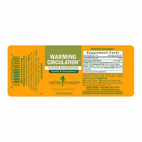 Herb Pharm, Warming Circulation Tonic, 1 Oz Herb Pharm