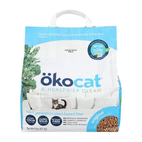 Okocat, Original Premium Clumping Wood Cat Litter, 9 Lbs