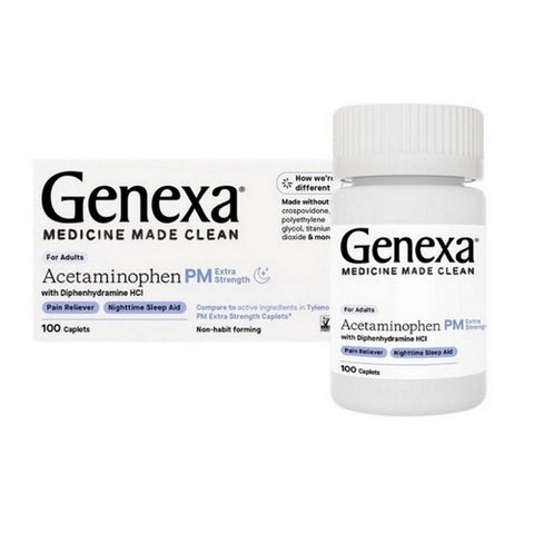 Genexa, Acetaminophen PM Extra Strength, 100 Count