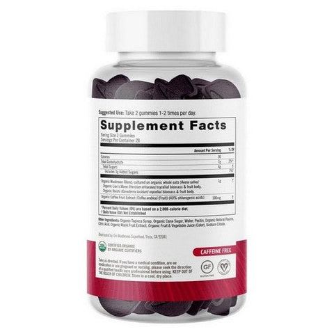 Om Mushrooms, Om Brain Fuel Mush Gummies Raspberry, 56 Count Om Mushrooms