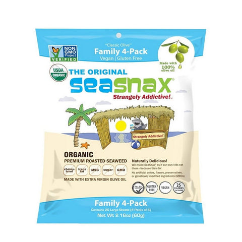 Organic Premium Roasted Seaweed Snack Original 2.16 Oz (Case Of 4) by Seasnax