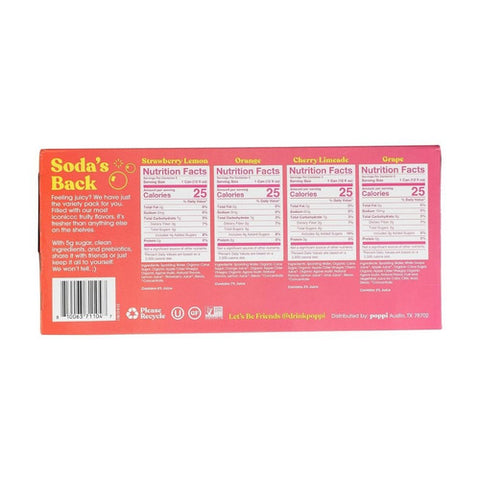 Poppi, Prebiotic Soda Variety Pack, 12 Oz x 8 (Case Of 3)