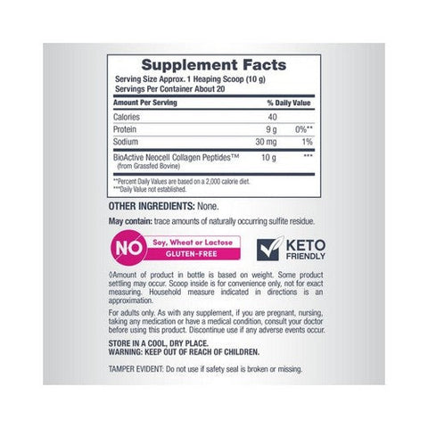Neocell Laboratories, Grass-Fed Collagen Peptides Unflavoured, 7 Oz Neocell Laboratories