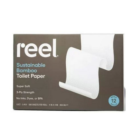 Reel, Premium Bamboo Toilet Paper, 12 Count (Case Of 2)
