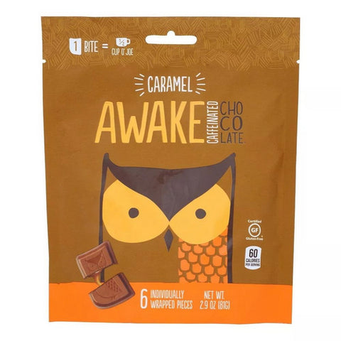 Awake, Milk Chocolate Caramel Bag, 2.9 Oz (Case Of 10)