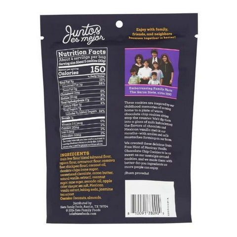 Siete, Chocolate Chip Cookies, 4.5 Oz (Case Of 10)