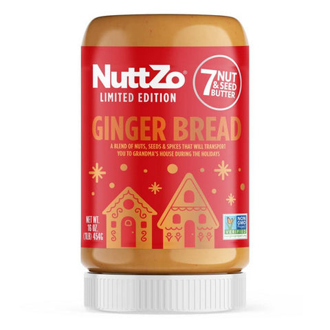 Gingerbread Nut And Seed Butter 16 Oz (Case Of 6) by Nuttzo
