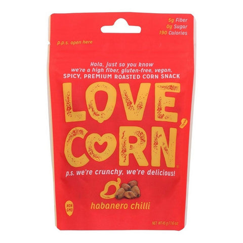 Habanero Chili Roasted Crunchy Corn Snack 1.6 Oz (Case Of 10) by Love Corn