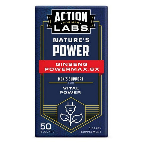 Action Labs, Ginseng PowerMax 6X, 50 Count