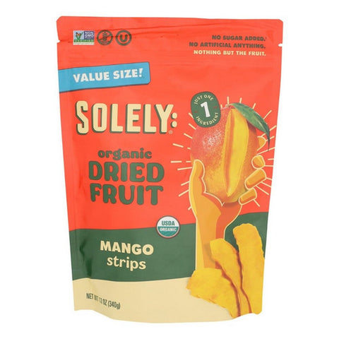 Solely, Solely Organic Dried Mango Strips, 12 Oz (Case of 8)