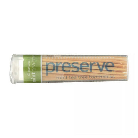 Toothpicks Mint Tea Tree Flavored 35 Count (Case of 24) by Preserve
