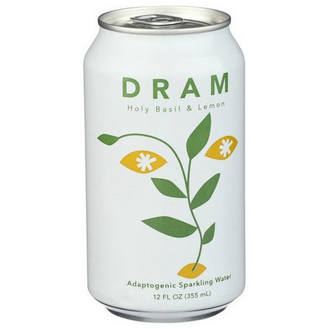 Dram, Sparkling Water Holy Basil And Lemon Adaptogenic, 12 Oz (Case of 24)