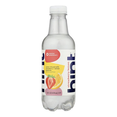 Hint, Water Infused With Strawberry And Lemon, 16 Oz (Case Of 12)