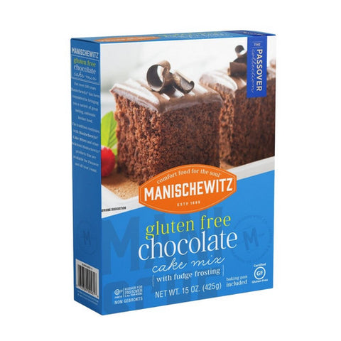 Manischewitz, Chocolate Cake Mix With Fudge Frosting  Gluten Free, 15 Oz (Case Of 12)