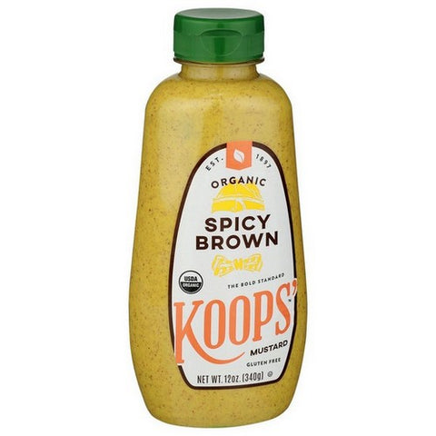 Koops, Organic Spicy Brown Mustard Gluten Free, 12 Oz (Case Of 12)