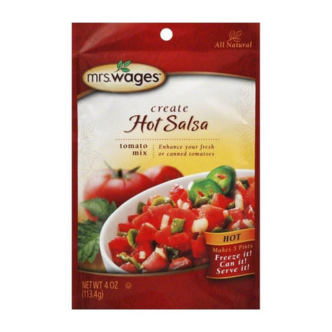 Mrs.Wages, Hot Salsa Tomato Mix, 4 Oz (Case Of 12)