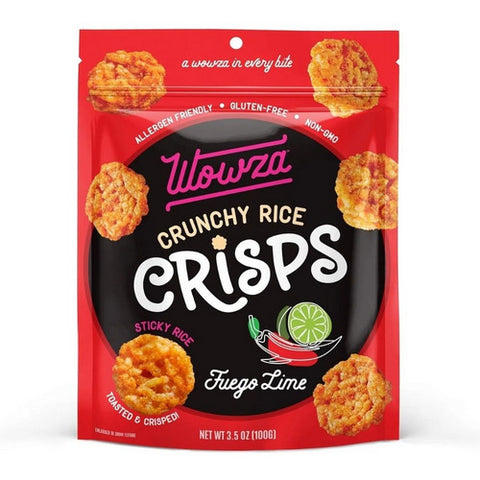 Wowza, Wowza Fuego Lime Crunchy Rice Crisps, 3.5 Oz (Case of 8)