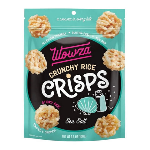 Wowza, Wowza Sea Salt Crunchy Rice Crisps, 3.5 Oz (Case of 8)